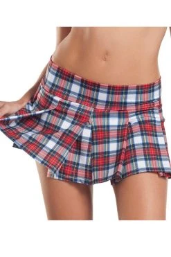 Be Wicked School Girl Skirt White Plaid CLOTHING