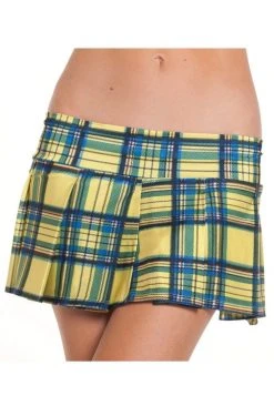 Be Wicked School Girl Skirt Yellow Plaid