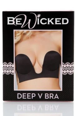 Be Wicked Black Deep V Bra
