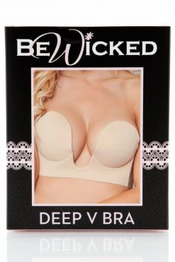 Be Wicked LINGERIE Nude Deep V Bra