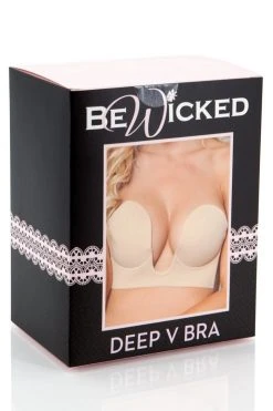 Be Wicked LINGERIE Nude Deep V Bra