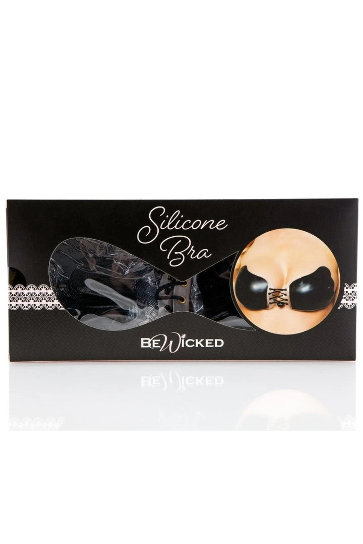 Be Wicked LINGERIE Black Silicone Tie Up Bra 7 Be Wicked LINGERIE Black Silicone Tie Up Bra