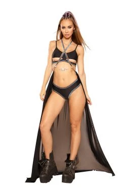 JValentine CLOTHING Black Rainbow Harness Skirt