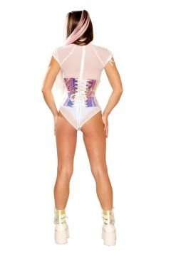 JValentine Holographic Vinyl Waist Cincher RAVE & FESTIVAL