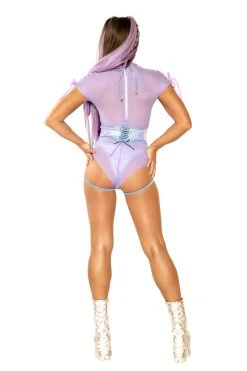 JValentine Mesh Lace-Up Shoulder Bodysuit