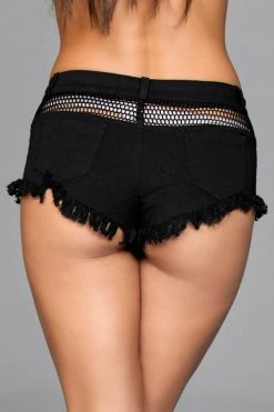 Be Wicked CLOTHING Such A Catch Denim Shorts Black