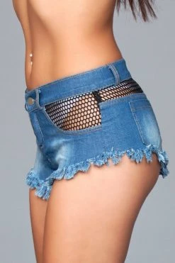 Be Wicked Such A Catch Denim Shorts Blue CLOTHING