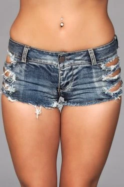 Be Wicked CLOTHING Distressed Side Cutout Shorts