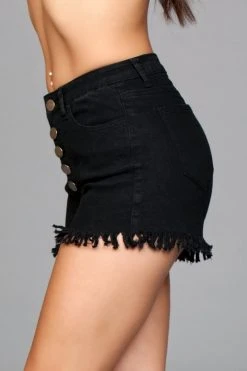 Be Wicked CLOTHING Fringed Button Up Shorts