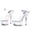 Ellie Shoes 6 Heel Clear Sandal With Multicolor Lights