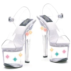 Ellie Shoes 7 Heel Sandal W Multicolor Lights.