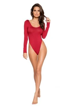 Roma Costume Red Cozy Long Sleeved Bodysuit