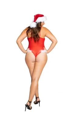 Roma Costume Mrs. Claus Curvy Mesh & Fur Teddy LINGERIE