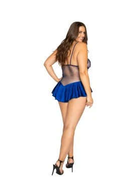 Roma Costume LINGERIE Heart Cutout Teddy With Applique Detail