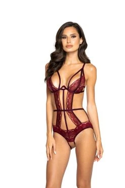 Roma Costume Glittered Multiple Cutout Crotchless Teddy