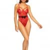 Roma Costume Naughty Claus Eyelash Lace Teddy LINGERIE