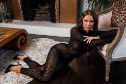 Roma Costume Velvet Leopard Bodysuit LINGERIE