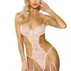 Roma Costume LINGERIE Embroidered Floral Teddy