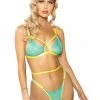 Roma Costume Criss-Cross Neon Bra Set LINGERIE