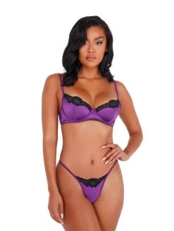 Roma Costume Lace & Satin Underwire Bra Set