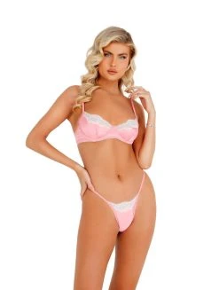 Roma Costume Lace & Satin Underwire Bra Set