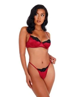 Roma Costume Lace & Satin Underwire Bra Set