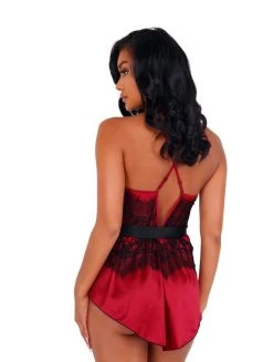 Roma Costume LINGERIE Satin & Lace Babydoll With Tie