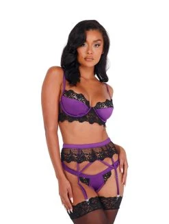 Roma Costume LINGERIE Embroidered Lace & Satin Bralette Garter Set 20 Roma Costume LINGERIE Embroidered Lace & Satin Bralette Garter Set