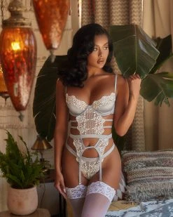 Roma Costume LINGERIE Embroidered Lace & Satin Bustier Set 15 Roma Costume LINGERIE Embroidered Lace & Satin Bustier Set