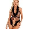 Roma Costume LINGERIE Marabou Sheer Teddy