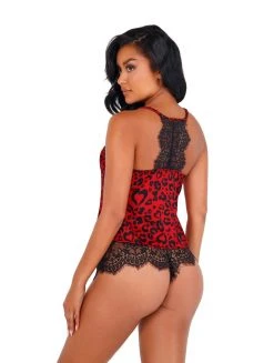 Roma Costume Heart Shaped Leopard Pajama Set LINGERIE