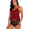 Roma Costume Heart Shaped Leopard Pajama Set LINGERIE 2 Roma Costume Heart Shaped Leopard Pajama Set LINGERIE