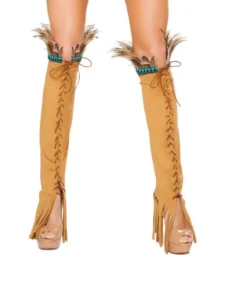 Roma Costume Lace Up Suede Leg Warmer