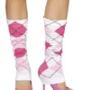 Roma Costume ACCESORIES Pink Argyle Leg Warmers