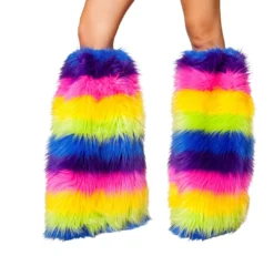 Roma Costume Faux Fur Leg Warmers ACCESORIES