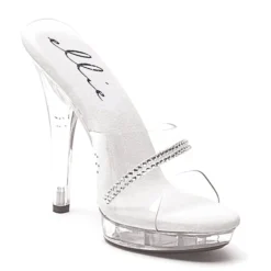 Ellie Shoes 5 Clear Sandal With Rhinestones