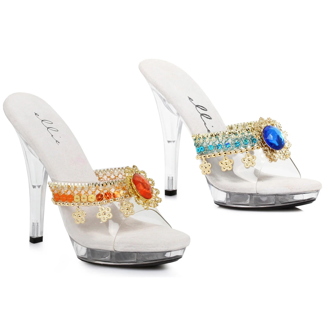 Ellie Shoes 5 Heel Mule With Jewel Charm Details 3 Ellie Shoes 5 Heel Mule With Jewel Charm Details
