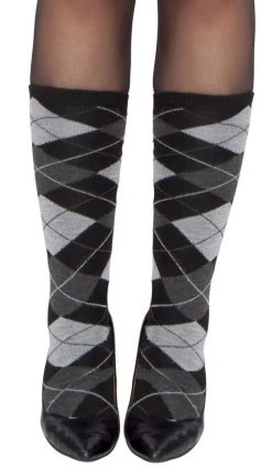 Roma Costume Grey Argyle Leg Warmer