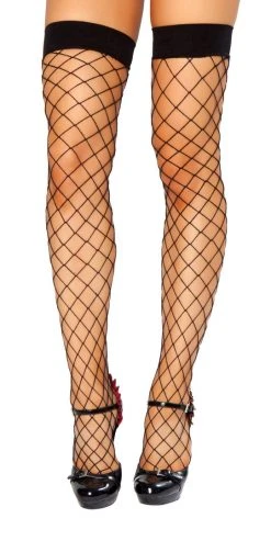 Roma Costume Thigh High Open Fishnet Stocking
