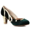 Ellie Shoes Suede Shoe With Piping & Bow Detail