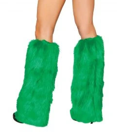 JValentine Faux Fur Legwarmers Green Rave Leg Warmers & Wraps