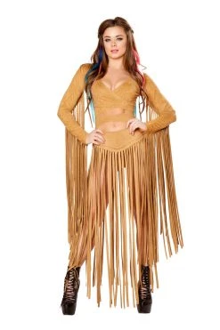 JValentine CLOTHING Honey Suede Long Fringe Shorts
