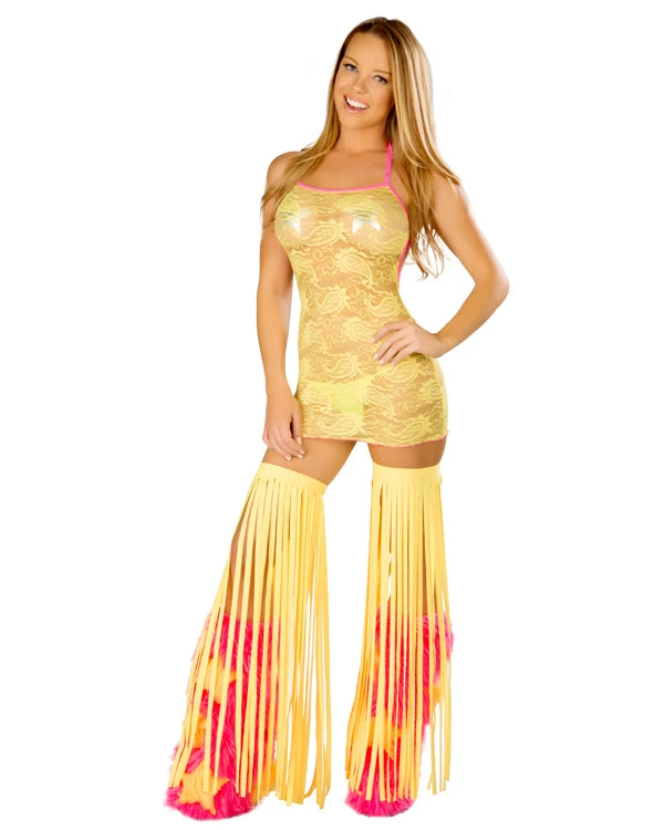 JValentine Lace Dress Yellow Pink CLOTHING 4 JValentine Lace Dress Yellow Pink CLOTHING