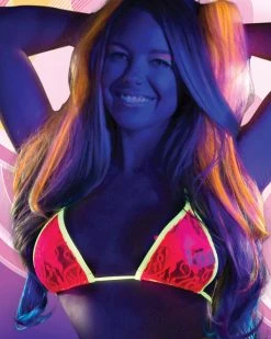 JValentine CLOTHING Two Way Pink Yellow Lace Triangle Top