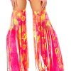 JValentine Rave Leg Warmers & Wraps Print Neon Flower Fringe Leggings