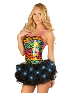 JValentine Fairy Light Up Black Tutu Rave Bottoms