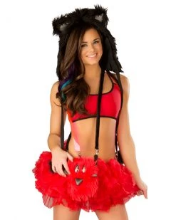 JValentine Rave Bottoms Suspender Red Tutu