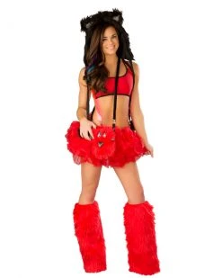JValentine Rave Bottoms Suspender Red Tutu