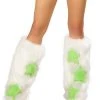 JValentine Star Legwarmers White Lime