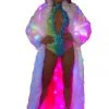 JValentine CLOTHING Faux Fur White Light Up Long Coat
